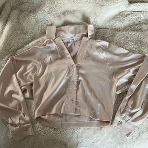Fashion Nova Cropped Satin Top XS